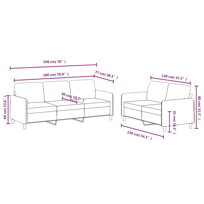 Set canapea 2 piese, albastru, catifea - WALTI WALTI