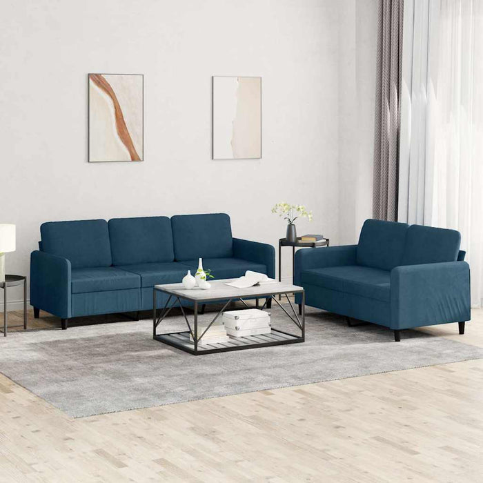Set canapea 2 piese, albastru, catifea - WALTI WALTI