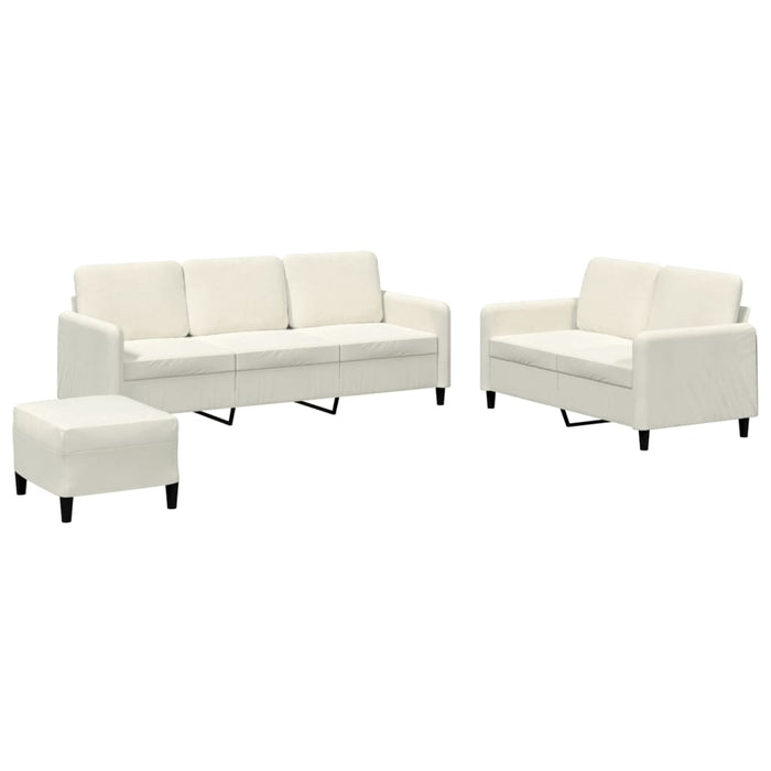 Set de canapele, 3 piese, crem, catifea - WALTI WALTI