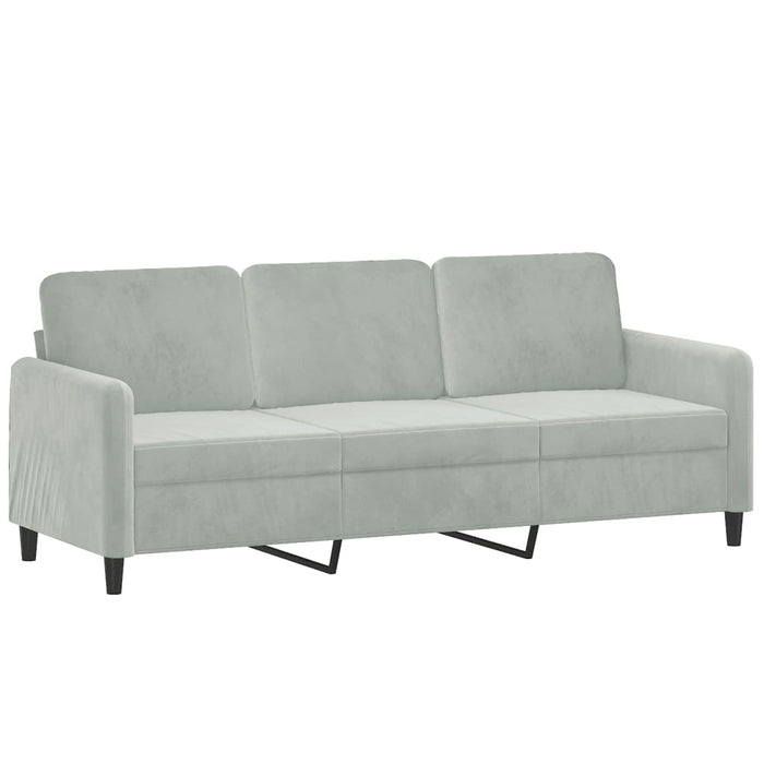 Set canapea cu perne, 2 piese, gri deschis, catifea - WALTI WALTI