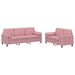 Set canapea cu perne, 2 piese, roz, catifea - WALTI WALTI