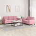 Set canapea cu perne, 2 piese, roz, catifea - WALTI WALTI