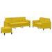 Set de canapele cu perne, 3 piese, galben, catifea - WALTI WALTI