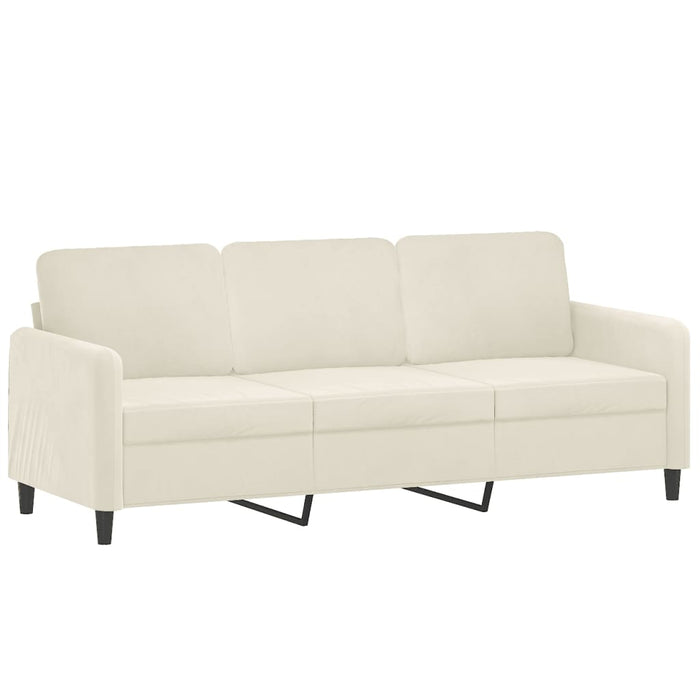 Set de canapele cu perne, 3 piese, crem, catifea - WALTI WALTI