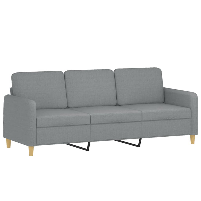 Set de canapele cu perne, 3 piese, gri deschis, textil - WALTI WALTI