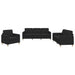Set de canapele cu perne, 3 piese, negru, textil - WALTI WALTI