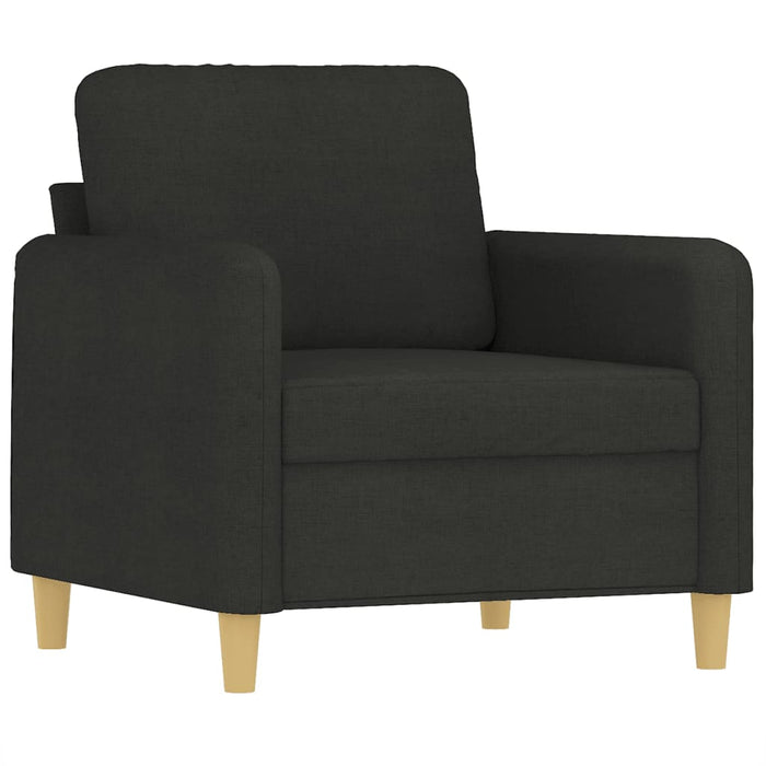 Set de canapele cu perne, 3 piese, negru, textil - WALTI WALTI