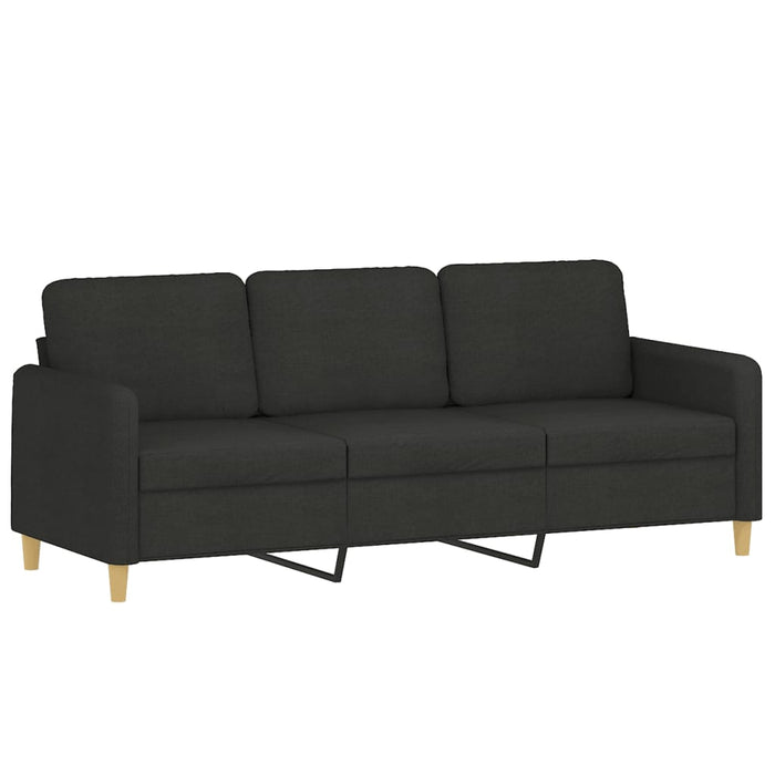 Set de canapele cu perne, 3 piese, negru, textil - WALTI WALTI
