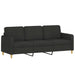 Set de canapele cu perne, 3 piese, negru, textil - WALTI WALTI