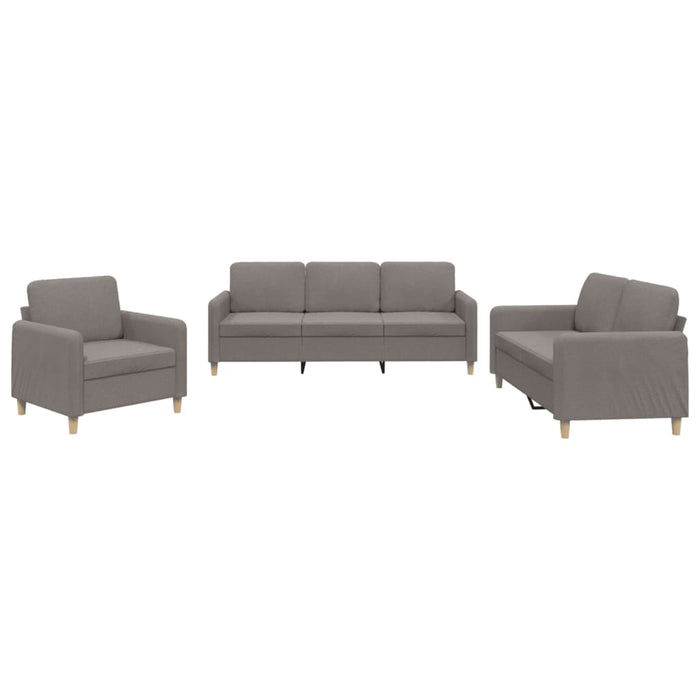 Set de canapea cu perne, 3 piese, gri taupe, material textil - WALTI WALTI