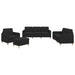 Set de canapele cu perne, 4 piese, negru, textil - WALTI WALTI