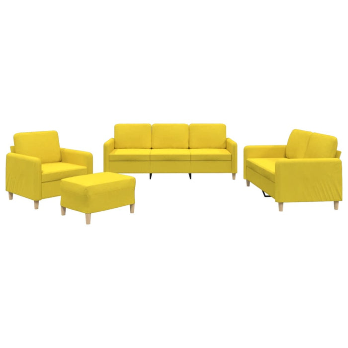 Set de canapele cu perne, 4 piese, galben deschis, textil - WALTI WALTI