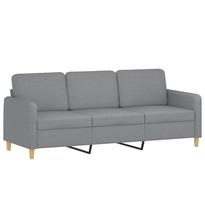 Set de canapele cu perne, 3 piese, gri deschis, textil - WALTI WALTI