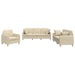 Set de canapele cu perne, 3 piese, crem, textil - WALTI WALTI