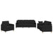Set de canapele cu perne, 3 piese, negru, textil - WALTI WALTI