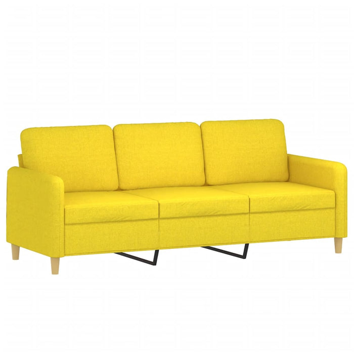 Set de canapele cu perne, 3 piese, galben deschis, textil WALTI