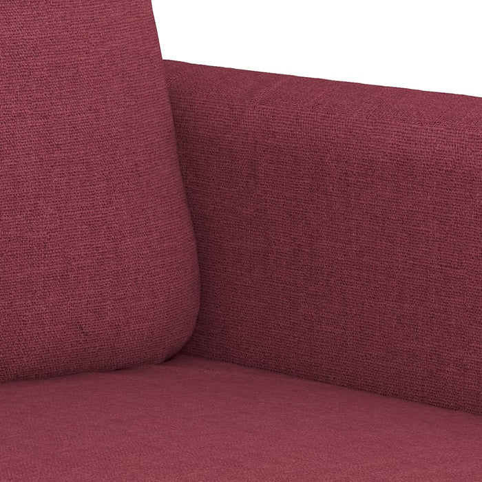 Set canapea cu perne, 3 piese, roșu vin, material textil WALTI