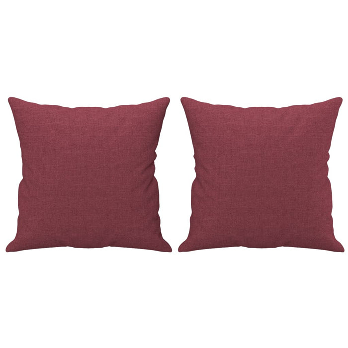 Set canapea cu perne, 3 piese, roșu vin, material textil WALTI
