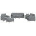 Set de canapele cu perne, 4 piese, gri deschis, material textil - WALTI WALTI