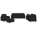 Set de canapele cu perne, 4 piese, negru, material textil - WALTI WALTI