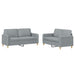 Set de canapele cu perne, 2 piese, gri deschis, textil - WALTI WALTI