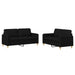 Set de canapele cu perne, 2 piese, negru, textil - WALTI WALTI
