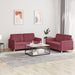 Set canapea cu perne, 2 piese, roșu vin, material textil - WALTI WALTI