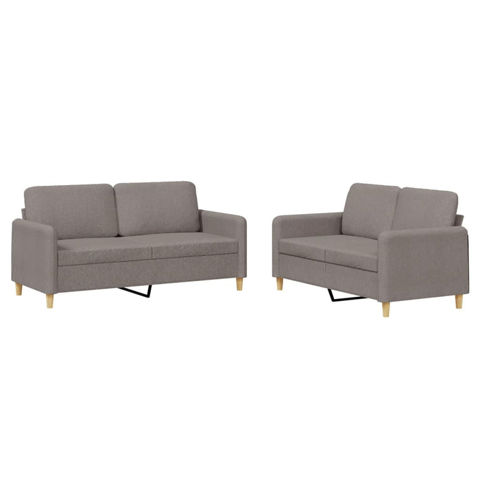 Set de canapea cu perne, 2 piese, gri taupe, material textil - WALTI WALTI