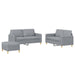 Set de canapele cu perne, 3 piese, gri deschis, textil - WALTI WALTI