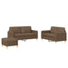 Set de canapele cu perne, 3 piese, maro, textil - WALTI WALTI
