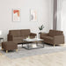 Set de canapele cu perne, 3 piese, maro, textil - WALTI WALTI