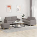 Set de canapea cu perne, 3 piese, gri taupe, material textil - WALTI WALTI
