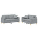 Set de canapele cu perne, 2 piese, gri deschis, material textil - WALTI WALTI