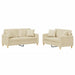 Set de canapele cu perne, 2 piese, crem, material textil - WALTI WALTI