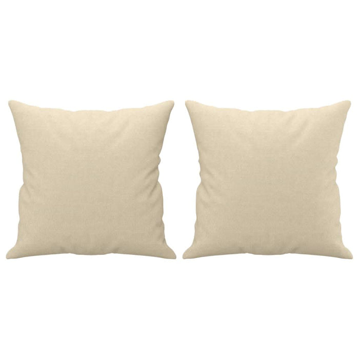 Set de canapele cu perne, 2 piese, crem, material textil - WALTI WALTI