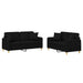 Set de canapele cu perne, 2 piese, negru, material textil - WALTI WALTI
