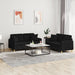 Set de canapele cu perne, 2 piese, negru, material textil - WALTI WALTI