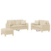 Set de canapele cu perne, 3 piese, crem, textil - WALTI WALTI