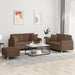 Set de canapele cu perne, 3 piese, maro, textil - WALTI WALTI