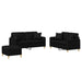 Set de canapele cu perne, 3 piese, negru, textil - WALTI WALTI