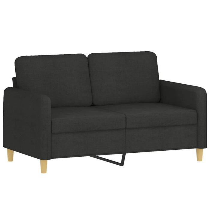 Set de canapele cu perne, 3 piese, negru, textil - WALTI WALTI