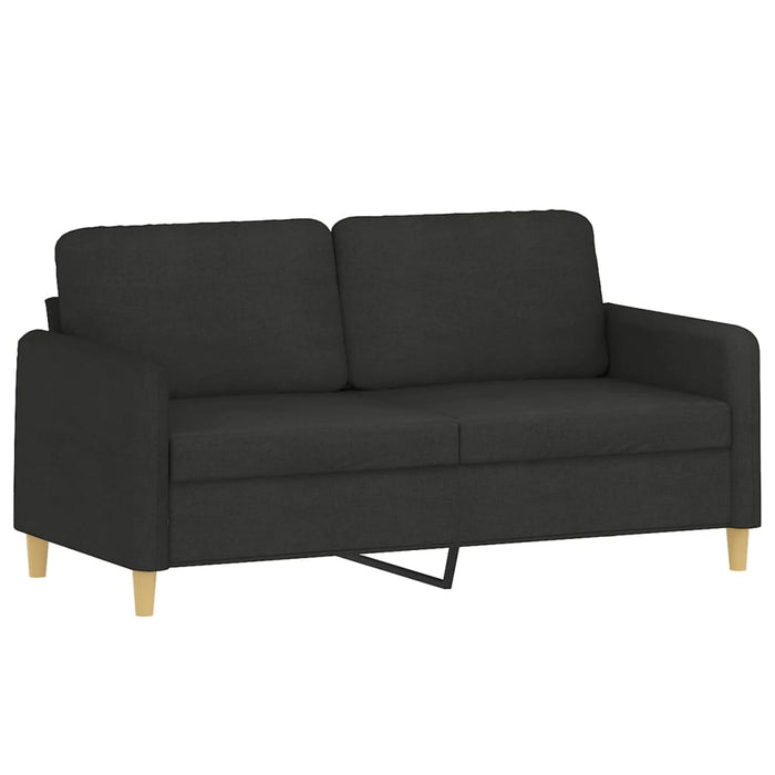 Set de canapele cu perne, 3 piese, negru, textil - WALTI WALTI