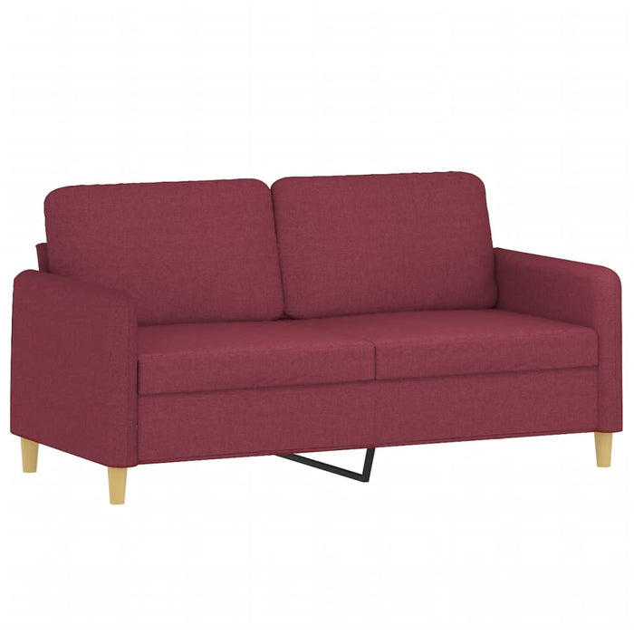 Set canapea cu perne, 3 piese, roșu vin, material textil WALTI