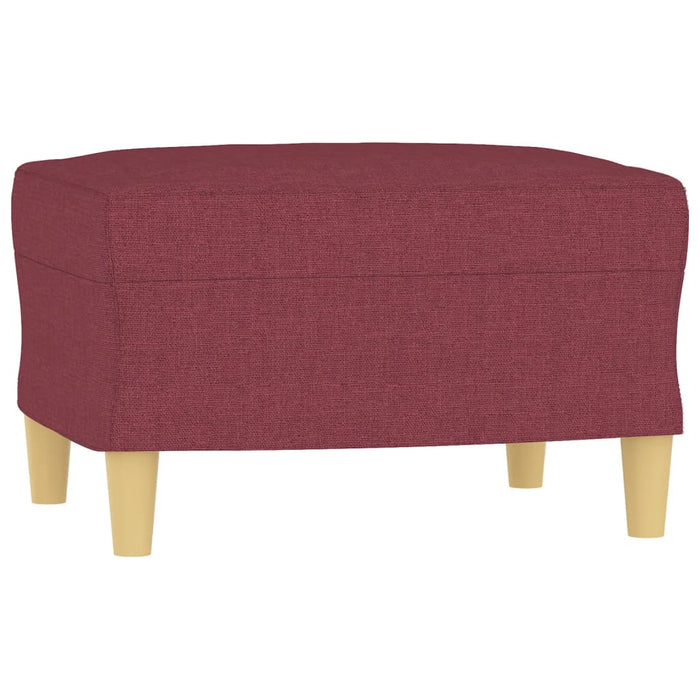 Set canapea cu perne, 3 piese, roșu vin, material textil WALTI