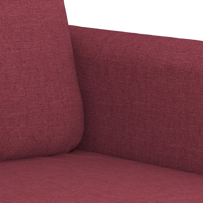 Set canapea cu perne, 3 piese, roșu vin, material textil WALTI