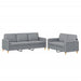 Set de canapele cu perne, 2 piese, gri deschis, textil - WALTI WALTI