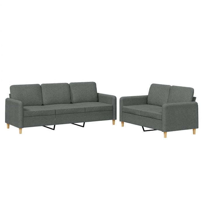Set de canapele cu perne, 2 piese, gri închis, textil - WALTI WALTI