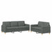 Set de canapele cu perne, 2 piese, gri închis, textil - WALTI WALTI