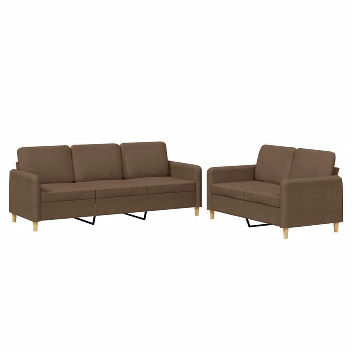 Set de canapele cu perne, 2 piese, maro, textil - WALTI WALTI