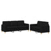 Set de canapele cu perne, 2 piese, negru, textil - WALTI WALTI